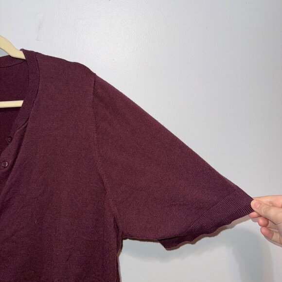 Torrid Womens Plus Size 4 Burgundy Short Sleeve Cardigan - Picture 2 of 6